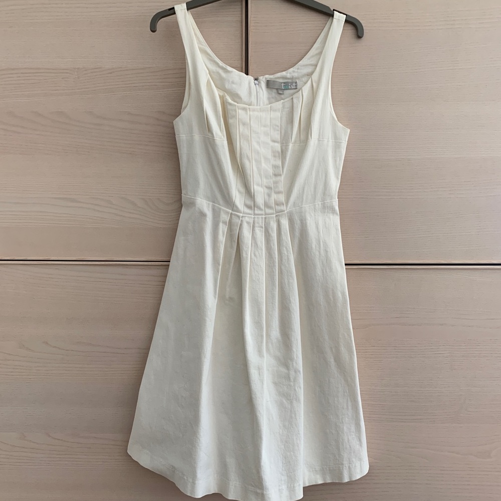 Sleeveless White Cotton Dress